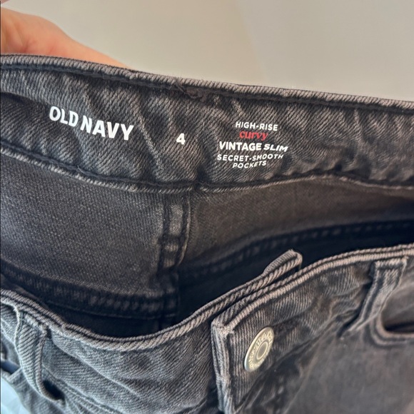 Old Navy Washed Black High Rise Curvy Vintage Slim  Jean Size 4 NWT - Picture 3 of 7